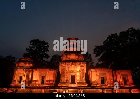 Temple hindou Prasat Kravan, Angkor, Cambodge. Banque D'Images