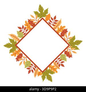 Cadre en feuilles d'automne avec espace pour le texte Illustration de Vecteur