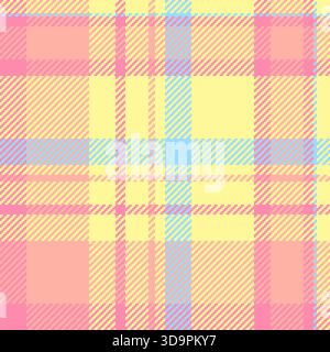 Texture textile de fond de carte postale, plaid à carreaux sans couture de couleur. Motif de tissu de tartan vecteur de couverture de pique-nique dans la palette de couleurs rouge et jaune. Illustration de Vecteur
