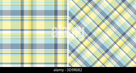Motif de texture sans couture de contrôle vectoriel textile avec un fond de tartan en tissu écossais. Coloris estivaux pour un design d'emballage créatif. Illustration de Vecteur