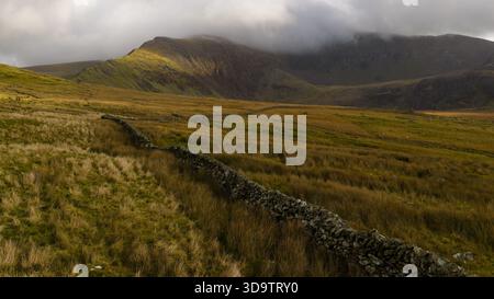 Vue aérienne sur les montagnes du mont Snowdon Highland Banque D'Images