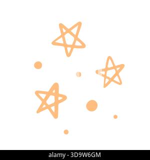 Scribble Stars Doodle Clip Art. Symboles dessinés à la main Illustration de Vecteur