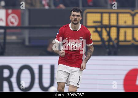 Alkmaar, pays-Bas. 07 décembre 2025. ALKMAAR, 07-12-2025, stade AFAS, saison 2025/2026, football néerlandais Eredivisie, match entre AZ et Go Ahead Eagles, spectacles, joueur AZ Troy Parrott crédit : Pro Shots/Alamy Live News Banque D'Images