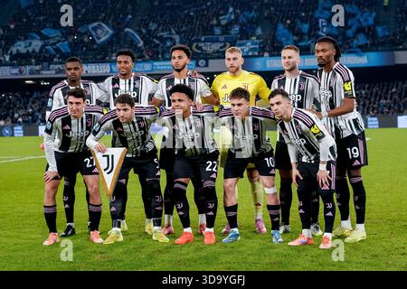 Naples, Italie. 07 décembre 2025. La Juventus FC s'alignera lors de la série Serie A Enilive match entre la SSC Napoli et la Juventus FC au Stadio Diego Armando Maradona le 7 décembre 2025 à Naples, Italie crédit : Giuseppe Maffia/Alamy Live News Banque D'Images