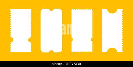 Modèle de billet pour cirque, cinéma, théâtre, casino, festival, club. Admettez une maquette de billets. Modèles plats vides. Embarquement de simples flans, loterie Illustration de Vecteur