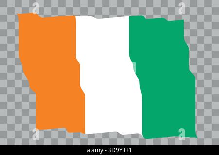 Agitant le drapeau de la Côte d’Ivoire. Symbole national dans les couleurs officielles. Icône modèle. Arrière-plan vectoriel abstrait. Effet de flottement Illustration de Vecteur