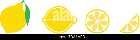 Citron Citrus illustration vectorielle, Collection de fruits isolés Illustration de Vecteur