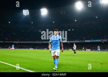 Naples, Italie. 07 décembre 2025. Giovanni Di Lorenzo de la SSC Napoli lors du match de Serie A Enilive entre la SSC Napoli et la Juventus FC au stade Diego Armando Maradona à Naples, Italie, le 7 décembre 2025. Crédit : Nicola Ianuale/Alamy Live News Banque D'Images