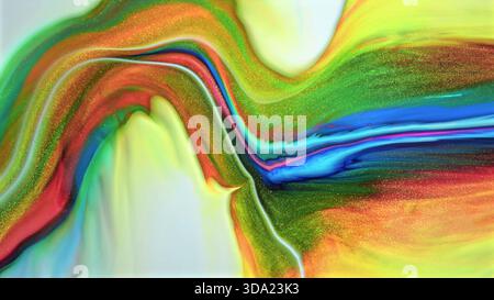 Art fluide abstrait vibrant avec des couleurs chatoyantes et des tourbillons dynamiques Banque D'Images