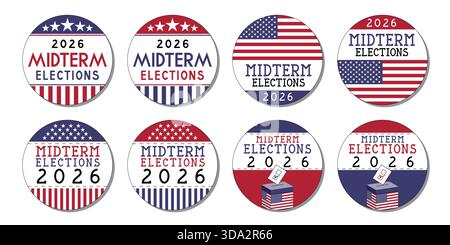 Élections de mi-mandat aux badges du Congrès des États-Unis - illustration vectorielle Illustration de Vecteur