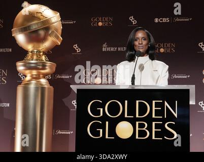 Skye P. Marshall à la 83e annonce annuelle des nominations aux Golden Globes au Beverly Hilton de Beverly Hills, CA, le lundi 8 décembre 2025. (Photo de Sthanlee B. Mirador/Sipa USA) Banque D'Images