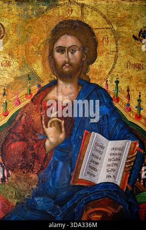 Grèce, Macédoine, Kastoria, le musée byzantin, Christ, 18e Banque D'Images