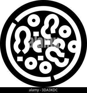 Pizza avec garniture en point d'interrogation représentant une incertitude alimentaire Illustration de Vecteur