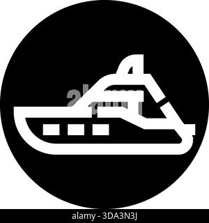 Icône de yacht représentant des vacances à la mer et des voyages de luxe Illustration de Vecteur