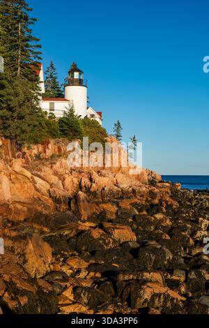 Phare de Bass Harbor, l'Acadia National Park, Maine Banque D'Images