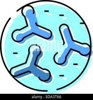 Anticorps attaquant les pathogènes à l'intérieur d'une icône de cellule Illustration de Vecteur