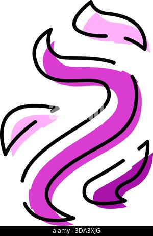 Lignes coulantes violettes abstraites formant un arôme organique ou de la fumée Illustration de Vecteur