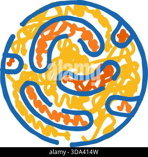 Dessin brouillon abstrait montrant la structure cellulaire et la microbiologie Illustration de Vecteur