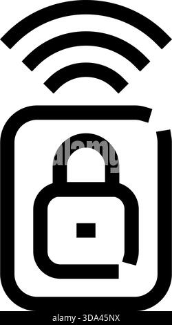 La clé de voiture à distance envoie un signal de verrouillage sans fil Illustration de Vecteur