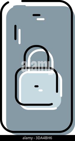 Smartphone affichant un cadenas symbolisant la sécurité mobile et la confidentialité Illustration de Vecteur