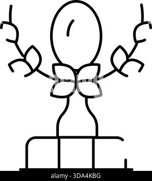 Trophée avec couronne de laurier représentant la victoire et le succès Illustration de Vecteur