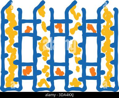 Filtre à air sale empêchant les polluants et les allergènes d'entrer dans la maison Illustration de Vecteur