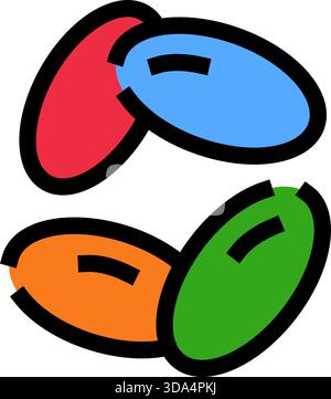 Illustration vectorielle d'icône de bonbons de gelée colorée de haricots Illustration de Vecteur
