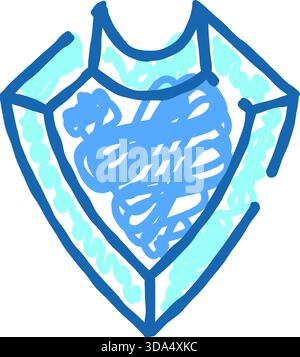 Icône de bouclier bleu abstrait représentant la protection des données Illustration de Vecteur