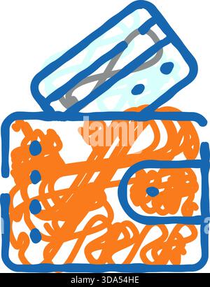 Icône de portefeuille avec carte de crédit pour les transactions financières Illustration de Vecteur