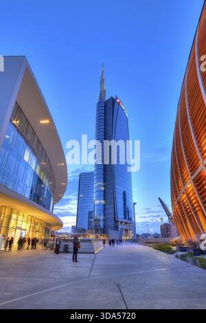 Tour d'Unicredit à Porta Nuova, Milan, Italie Banque D'Images