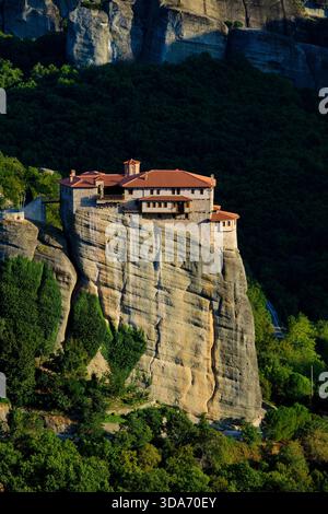 Grèce, Thessalie, Kalambaka, site des Météores, liste du patrimoine mondial de l'UNESCO, monastère de Roussanou Banque D'Images