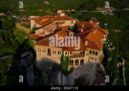 Grèce, Thessalie, Kalambaka, le site des Météores, la liste du patrimoine mondial de l'UNESCO, le monastère de Varlaam Banque D'Images