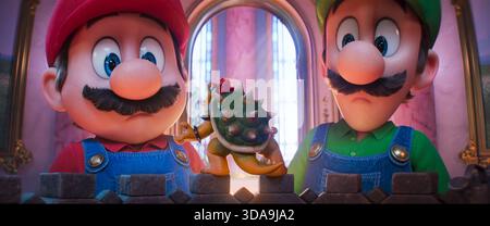 Le film Super Mario Galaxy Movie est un film d'aventure comique d'animation basé sur le jeu vidéo Super Mario Galaxy de 2007 et la franchise Mario de Nintendo. La suite de Super Mario Bros Film (2023), il est réalisé par Aaron Horvath et Michael Jelenic et écrit par Matthew Fogel. Chris Pratt, Anya Taylor-Joy, Charlie Day, Jack Black, Keegan-Michael Key, et Kevin Michael Richardson reprennent leurs rôles, tandis que Benny Safdie et Brie Larson rejoignent le casting. Banque D'Images