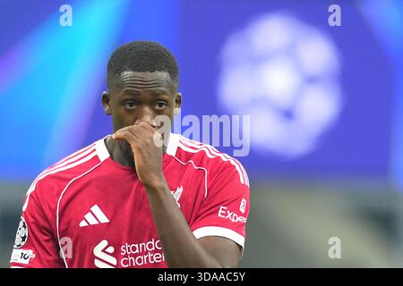 Milan, Italie. 09th Dec, 2025. Ibrahima Konate de Liverpool lors du match de football de l'UEFA Champions League entre l'Inter et Liverpool au stade San Siro de Milan, dans le nord de l'Italie - mardi 09 décembre 2025. Sport - Soccer . (Photo de Spada/LaPresse) crédit : LaPresse/Alamy Live News Banque D'Images