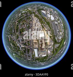 Hochschule Ruhr West HRW Muelheim, Muelheim an der Ruhr, région de la Ruhr, Rhénanie du Nord-Westphalie, Allemagne, Europe, vue aérienne, vue plongeante, ph aérien Banque D'Images