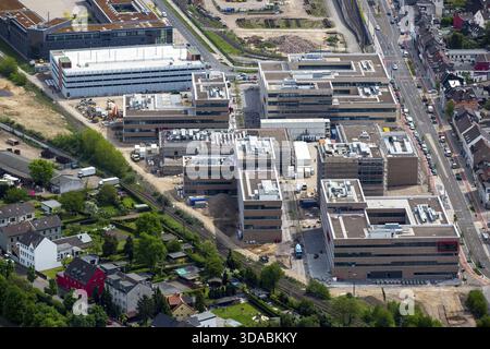 Hochschule Ruhr West HRW Muelheim, Muelheim an der Ruhr, région de la Ruhr, Rhénanie du Nord-Westphalie, Allemagne, Europe, vue aérienne, vue plongeante, ph aérien Banque D'Images