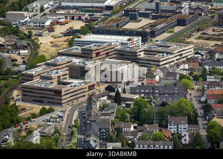 Hochschule Ruhr West HRW Muelheim, Muelheim an der Ruhr, région de la Ruhr, Rhénanie du Nord-Westphalie, Allemagne, Europe, vue aérienne, vue plongeante, ph aérien Banque D'Images