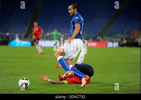 Rome Italie 13 octobre 2015 Euro qualificatif Italie vs Norvège Giorgio Chiellini Banque D'Images
