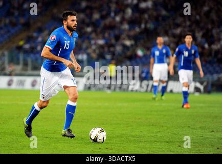 Rome Italie 13 octobre 2015 Euro qualificatif Italie vs Norvège Andrea Barzagli Banque D'Images
