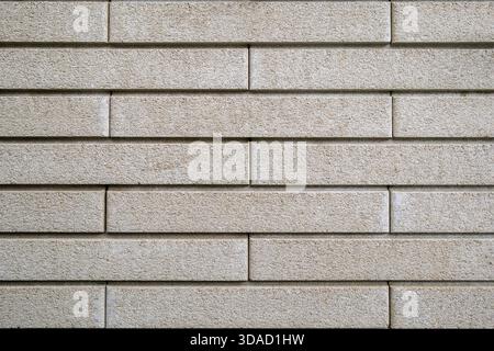 Vue rapprochée détaillée d'un mur de briques blanches moderne. Texture de fond minimaliste pour le design ou les projets créatifs Banque D'Images
