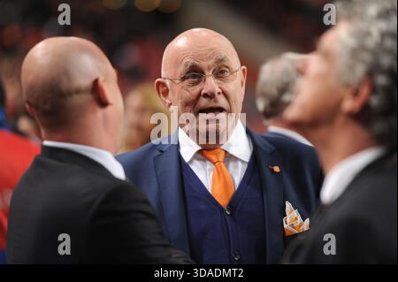 Amical international pays-Bas vs Espagne Amsterdam 31 mars 2015 candidat président de la FIFA Néerlandais Michael van Praag Banque D'Images