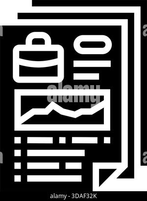 illustration vectorielle d'icône de glyphe de reporting et d'analyse Illustration de Vecteur