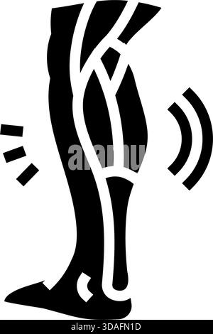crampe musculaire dans l'illustration vectorielle d'icône de glyphe de mollet Illustration de Vecteur