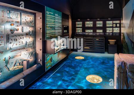 Exposition permanente sur l’histoire de Celje, dans la Maison du Prince, qui fait partie du Musée régional de Celje, monument culturel à Celje, Slovénie Banque D'Images