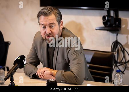 Tubize, Belgique. 10 décembre 2025. Vincent Mannaert, directeur sportif du syndicat belge de football, photographié lors d’un moment presse au siège du syndicat belge, mercredi 10 décembre 2025 à Tubize. BELGA PHOTO JAMES ARTHUR GEKIERE crédit : Belga News Agency/Alamy Live News Banque D'Images