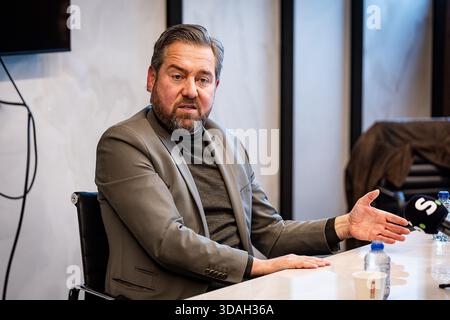 Tubize, Belgique. 10 décembre 2025. Vincent Mannaert, directeur sportif du syndicat belge de football, photographié lors d’un moment presse au siège du syndicat belge, mercredi 10 décembre 2025 à Tubize. BELGA PHOTO JAMES ARTHUR GEKIERE crédit : Belga News Agency/Alamy Live News Banque D'Images