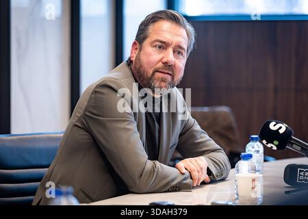 Tubize, Belgique. 10 décembre 2025. Vincent Mannaert, directeur sportif du syndicat belge de football, photographié lors d’un moment presse au siège du syndicat belge, mercredi 10 décembre 2025 à Tubize. BELGA PHOTO JAMES ARTHUR GEKIERE crédit : Belga News Agency/Alamy Live News Banque D'Images