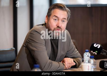 Tubize, Belgique. 10 décembre 2025. Vincent Mannaert, directeur sportif du syndicat belge de football, photographié lors d’un moment presse au siège du syndicat belge, mercredi 10 décembre 2025 à Tubize. BELGA PHOTO JAMES ARTHUR GEKIERE crédit : Belga News Agency/Alamy Live News Banque D'Images