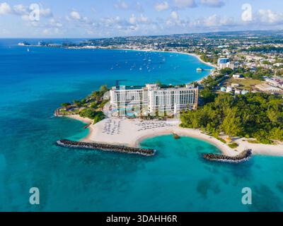 Needham's point Light House en face de Hilton près de Charles Fort dans la ville historique de Bridgetown, Saint Michael, Barbade. Historique Bridgetown et ses Banque D'Images