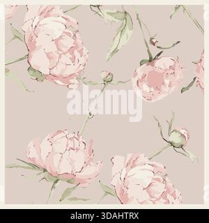 roses abstraites de 50 pouces dans la conception vectorielle évolutive de combinaison de couleurs roses. mises en page, textiles, imprimés de mode, œuvres d'art décoratives. Illustration de Vecteur